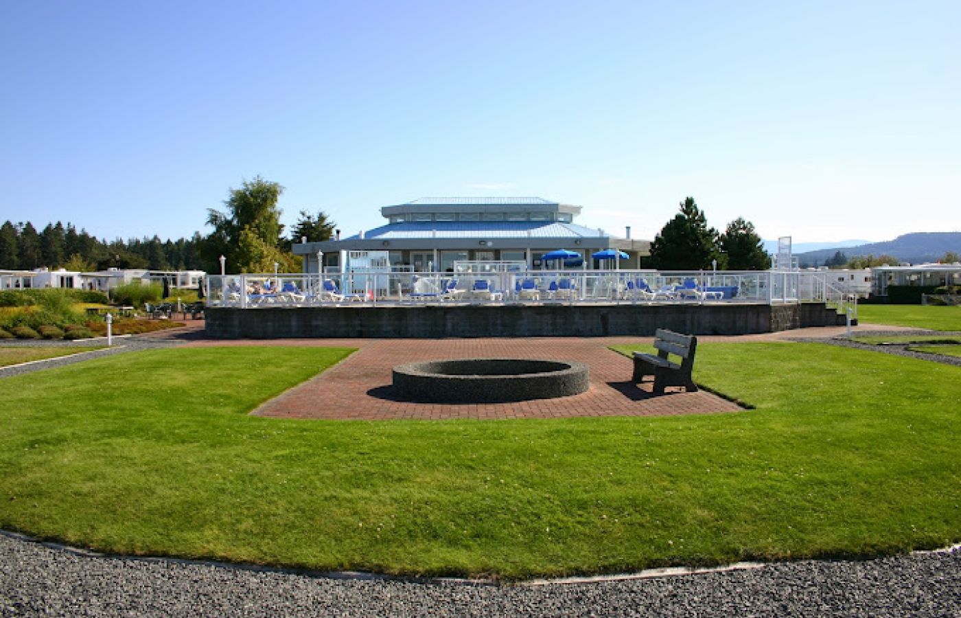 Common area with pool at Surfside RV Resort